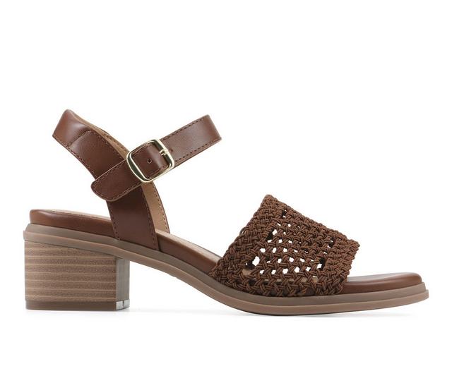 Women's Cliffs by White Mountain Cortland Block Heels in Dark Tan color