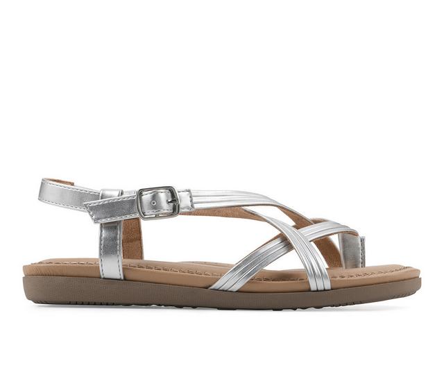 Women's Cliffs by White Mountain Frania Sandals in Silver Metallic color