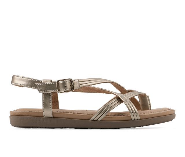 Women's Cliffs by White Mountain Frania Sandals in Gold Metallic color