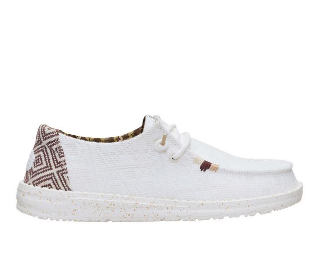 Women's HEYDUDE Wendy Textured Knit Grey/Multi Boat Shoes in White color