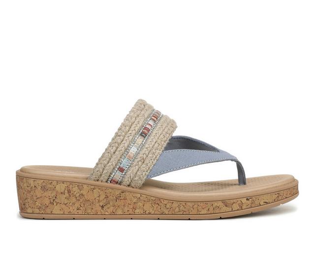 Women's LifeStride Birdie Flip-Flops in Tan/Blue color