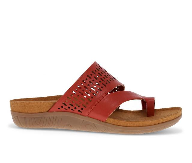 Women's Baretraps Juny Slides in Cherry Red color