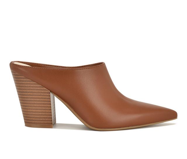Women's Nine West Andora Heeled Mules in Cognac color