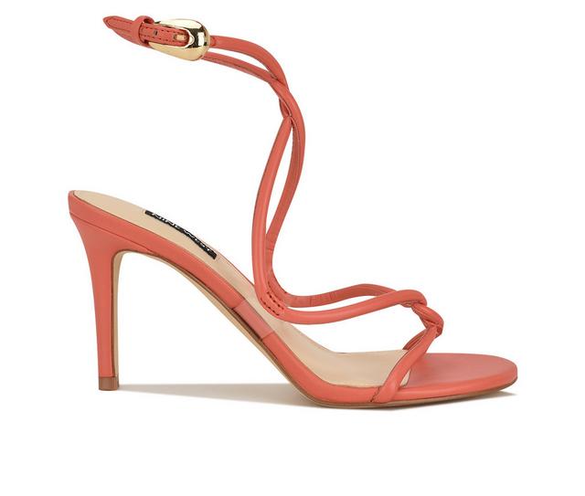 Women's Nine West Emerila Heeled Sandals in Coral color
