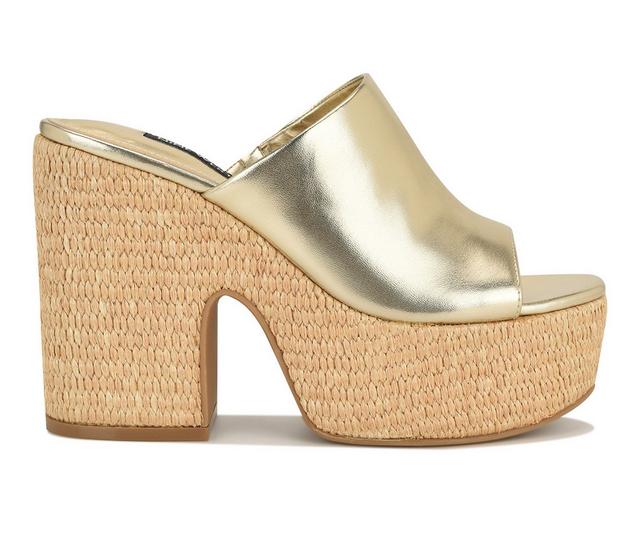 Women's Nine West Olley Platform Sandals in Gold color