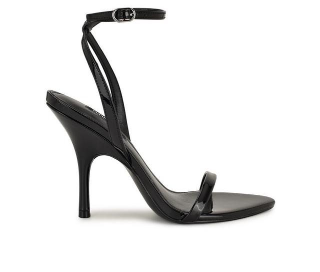 Women's Nine West Villo Dress Sandals in Black Patent color