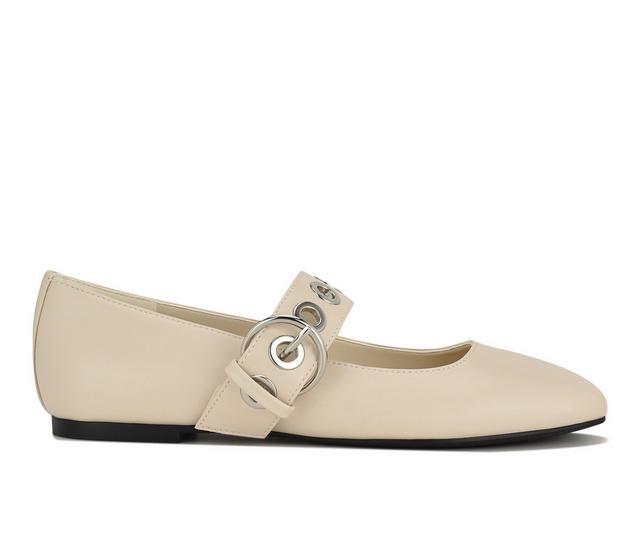 Women's Nine West Kebba Flats in Cream color
