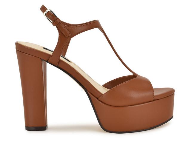 Women's Nine West Naini Dress Sandals in Cognac color