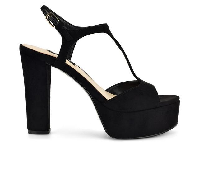 Women's Nine West Naini Dress Sandals in Black Suede color