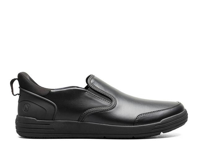 Men's Nunn Bush Kore City Walk Work EZ Slip On Safety Shoes in Black color