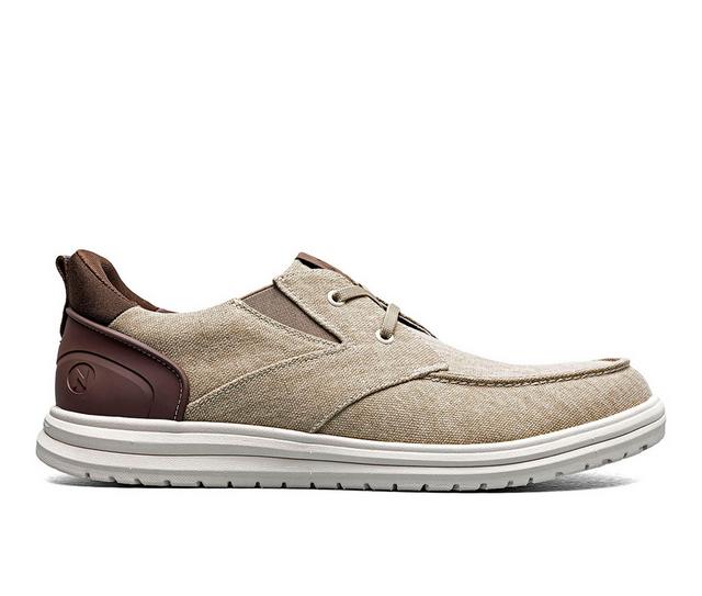 Men's Nunn Bush Brew City Canvas EZ Hands Free Moc Toe Moc Toe Slip-On in Stone Multi color