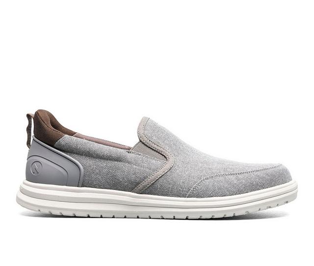 Men's Nunn Bush Brew City Canvas EZ Moc Toe Slip On Slip-On Shoes in Grey Multi color