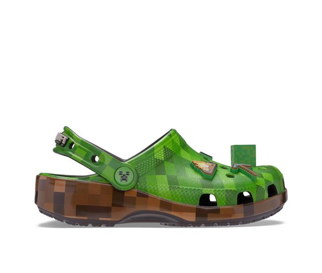 Boys' Crocs Little Kid & Big Kid Minecraft Green Classic Clog in Green/Black color