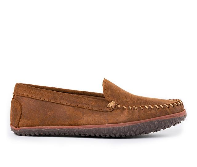Men's Minnetonka Venetian Tread Moccasin in Brown Ruff color