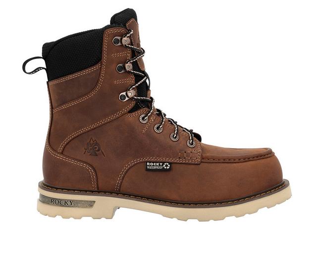 Men's Rocky Grindstone XTR 8" Comp Toe Work Boots in Brown color