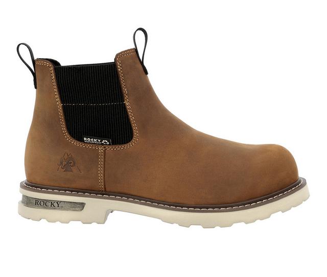 Men's Rocky Grindstone XTR 6" Easy On Work Boots in Brown color