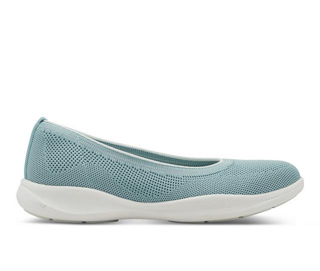 Women's Rockport Roana Flats in Aqua Sky Blue color