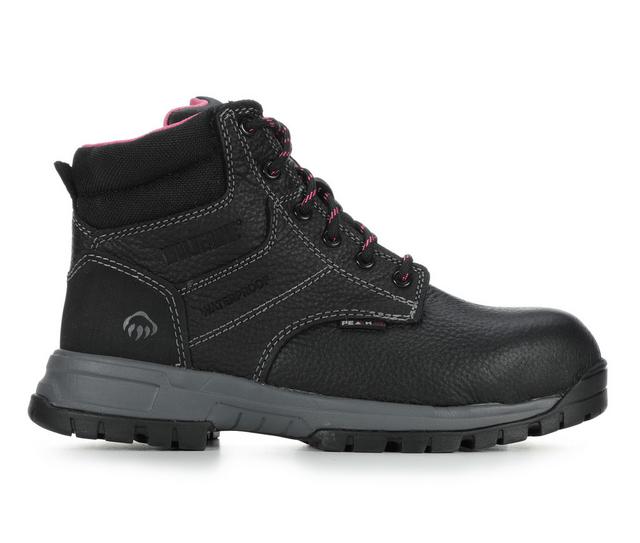 Adults' Wolverine Piper WP CT 6" Work Boots in Black color