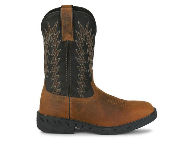 Men's Justin Boots Taskmaker Steel Toe Work Boots in Brown color