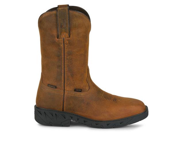 Men's Justin Boots Trencher Steel Toe Work Boots in Brown color