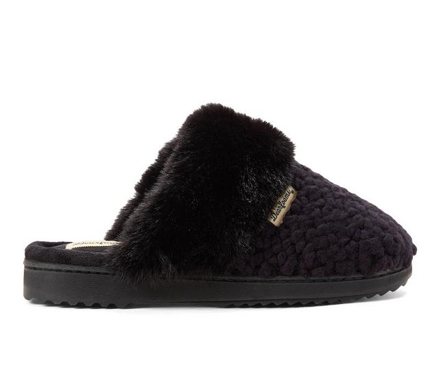 Dearfoams Woomen's Courtney Knit Scuff Slippers in Black Solid color