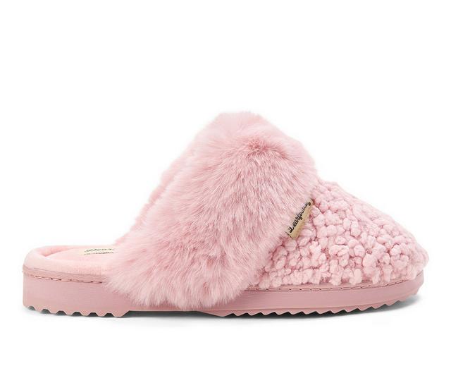 Dearfoams Woomen's Courtney Knit Scuff Slippers in Pink color
