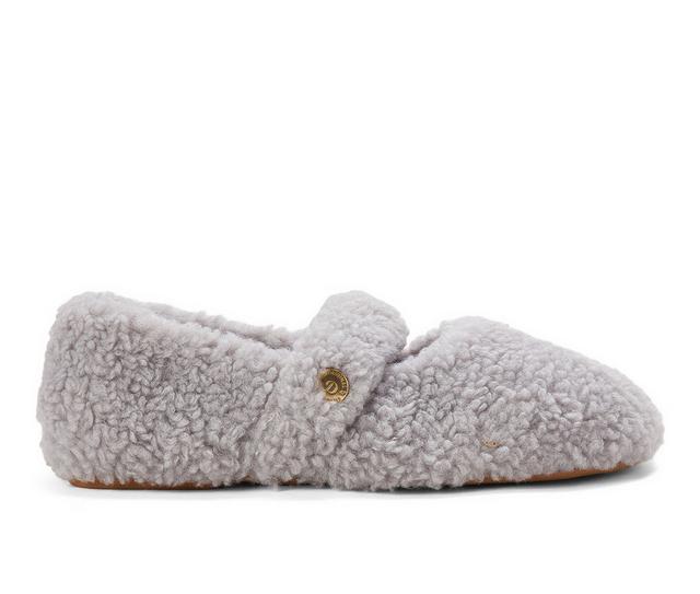 Dearfoams Women's Maryanne Luxe Teddy Slippers in Sleet color