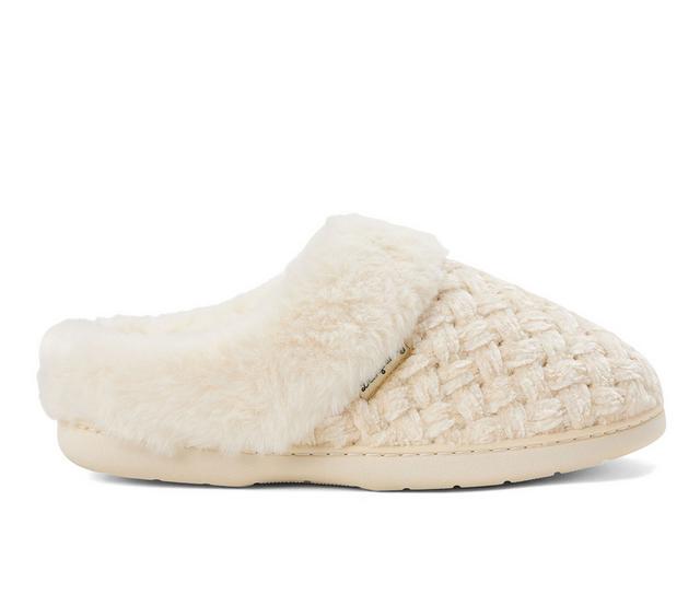 Dearfoams Women's Claire Cable Slippers in Cream color