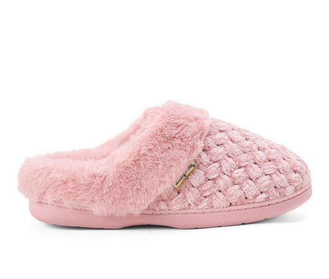 Dearfoams Women's Claire Cable Slippers in Pink color
