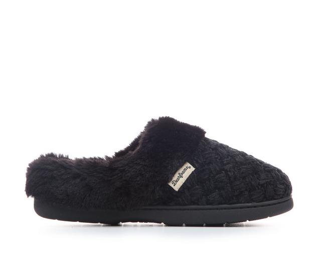 Dearfoams Women's Claire Cable Slippers in BLACK color