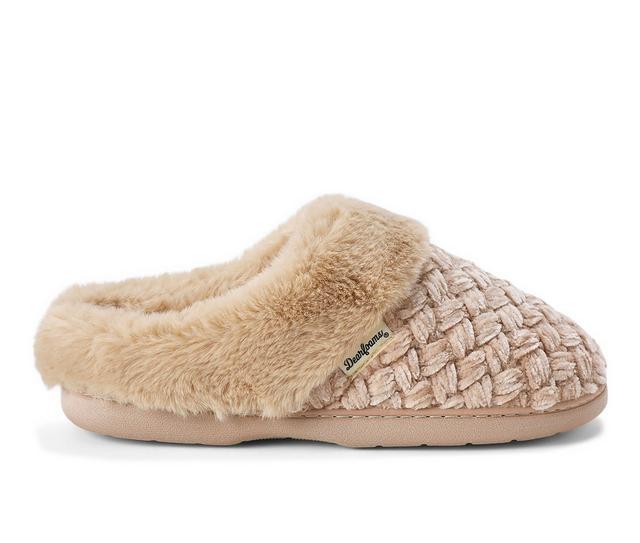 Dearfoams Women's Claire Cable Slippers in Tan color