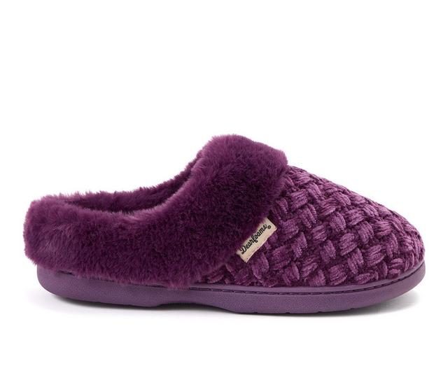Dearfoams Women's Claire Cable Slippers in Burgundy color