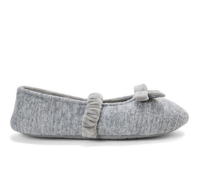 Dearfoams Women's Harmony Knit MaryJ Slippers in Heather Grey color
