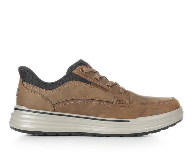 Men's Skechers 211393 Sterling Preston Slip-On Oxfords in Desert Leather color