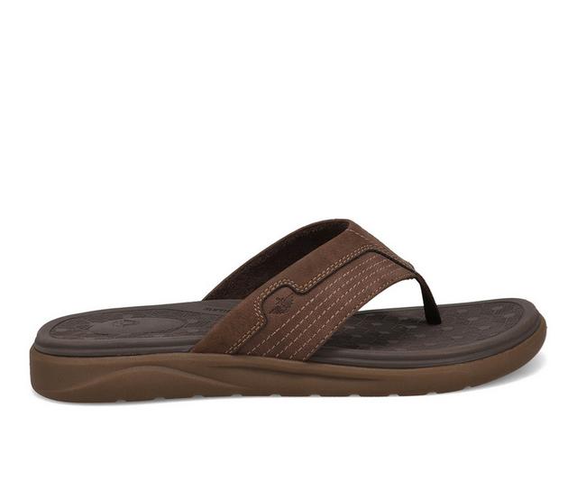 Men's Dockers Cabana Flip-Flops in Dark Brown color