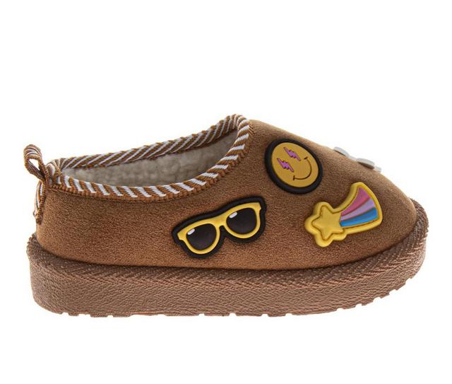 Josmo Emoji Patch Slipper Infant in Chestnut color