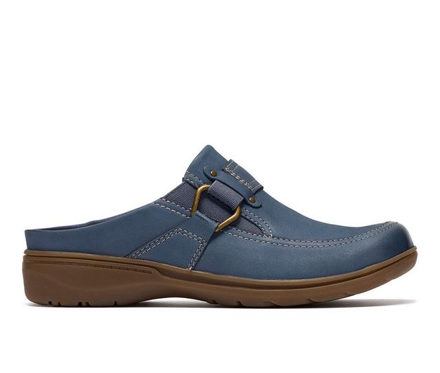 Women's Clarks Carleigh Viola Slip-On Wedge in Denim Blue color
