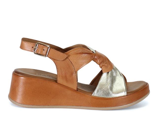 Women's DIBA TRUE Kala Flower Wedges in Coconut/Gold color