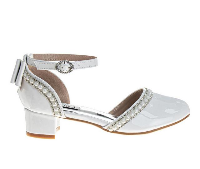 Badgley Mischka Low Heel Dress Shoes Girls Dress Shoes in White Patent color