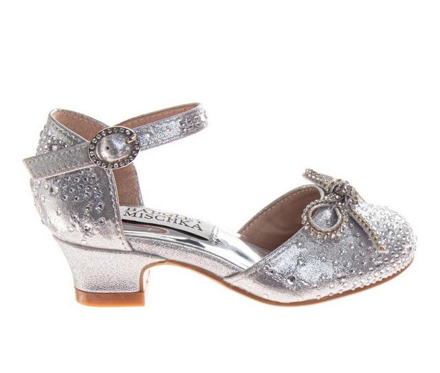 Girls' Badgley Mischka Toddler & Little Kid Slip-on Heeled Sandals in Silver color