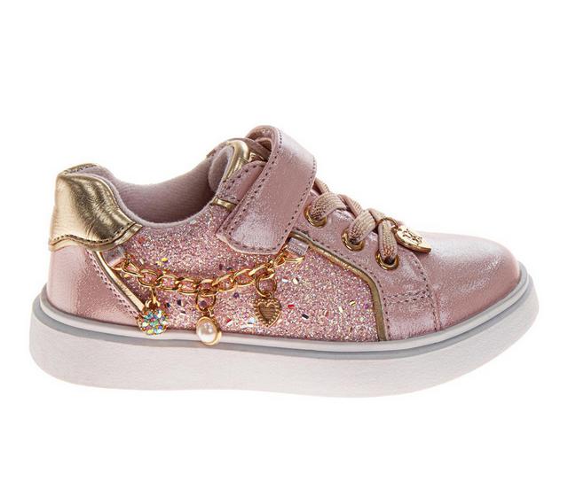 Kensie Girl Glitter Charms Sneaker 5-10 in Pink color