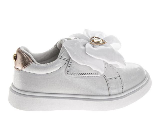 Kensie Girl Hook & Loop Bow Sneakers 5-10 in White color