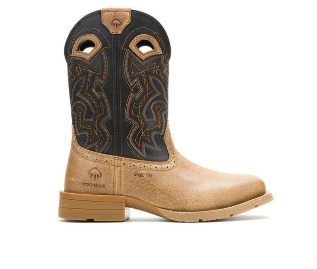 Men's Wolverine Wheatland Hyper Steel Toe Work Boots in Black color