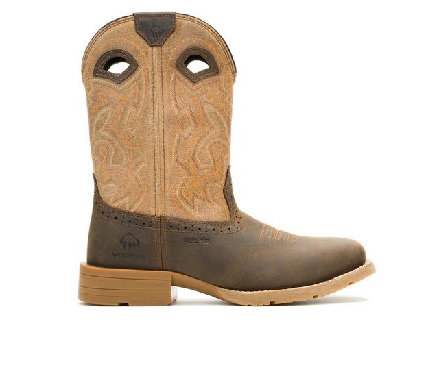 Men's Wolverine Wheatland Hyper Steel Toe Work Boots in Coyote color