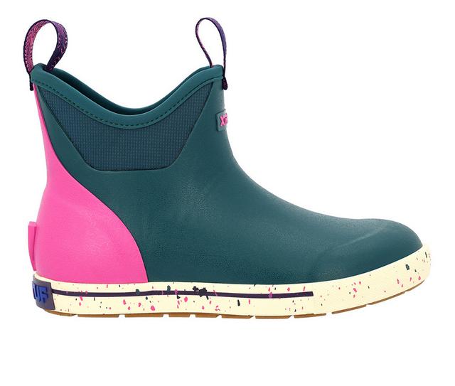 XTRATUF Ankle Deck Boot Camp Collection Women's Rain Boots in Teal color