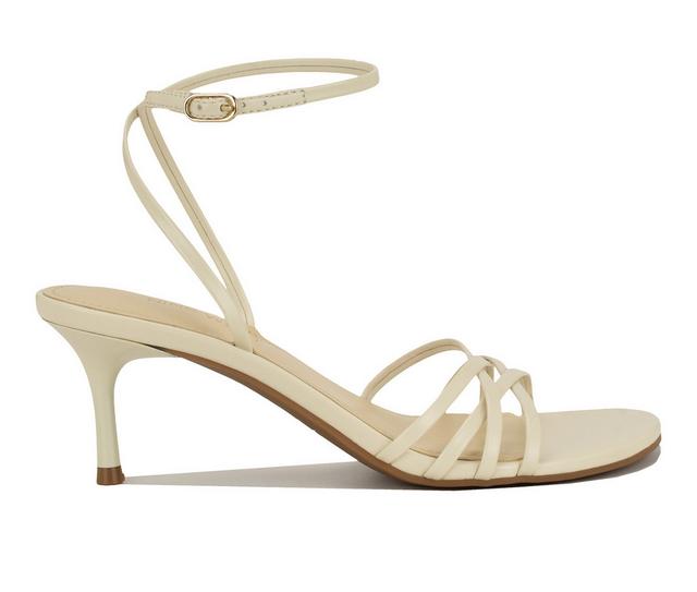 Women's Nine West Gillie Dress Sandals in Cream color