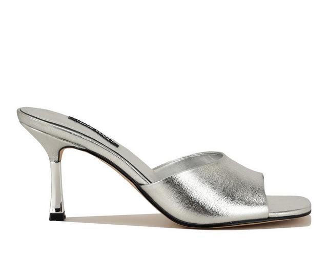 Women's Nine West Lamell Dress Sandals in Silver Patent color