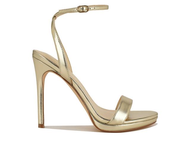 Women's Nine West Lorent Dress Sandals in Gold color
