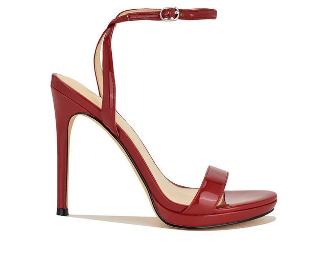 Women's Nine West Lorent Dress Sandals in Red Patent color