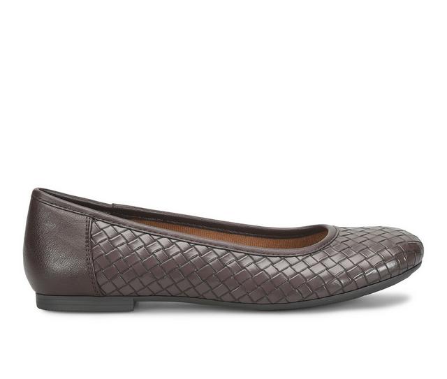 Women's EuroSoft Tatum Flats in Dark Brown color